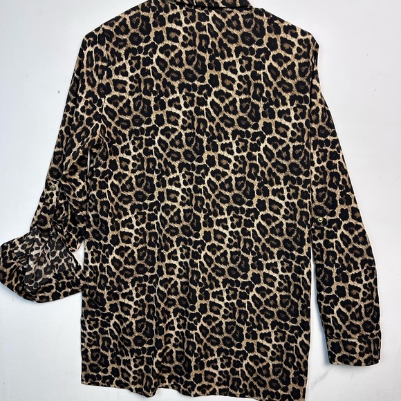 MICHAEL Michael Kors Leopard Print Zip Up Blouse - Picture 6 of 6